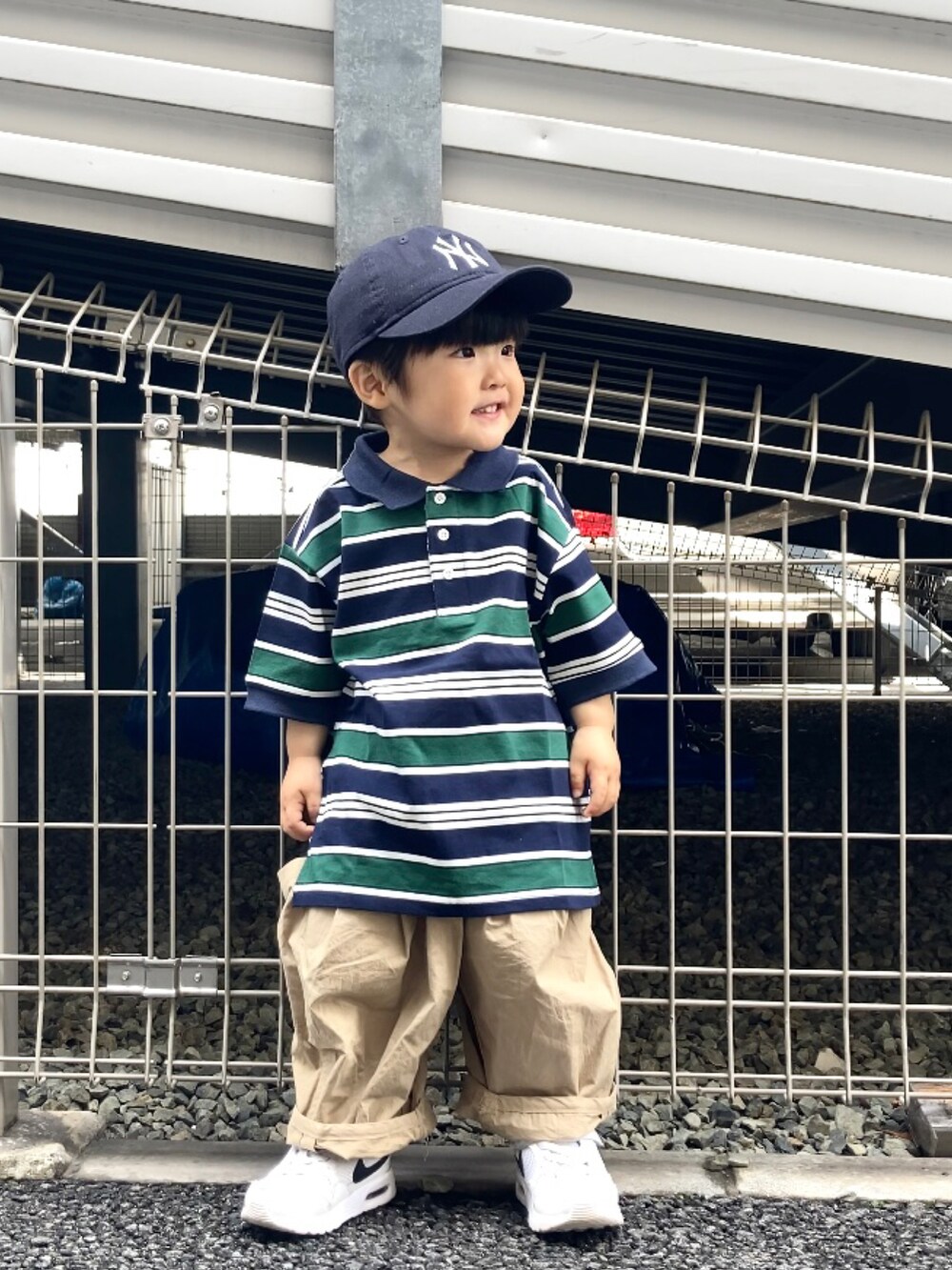 YU⭐︎さんの「【PAIRMANON STREET】マルチボーダー半袖ポロTシャツ（PAIRMANON STREET）」を使ったコーディネートの3枚目の写真