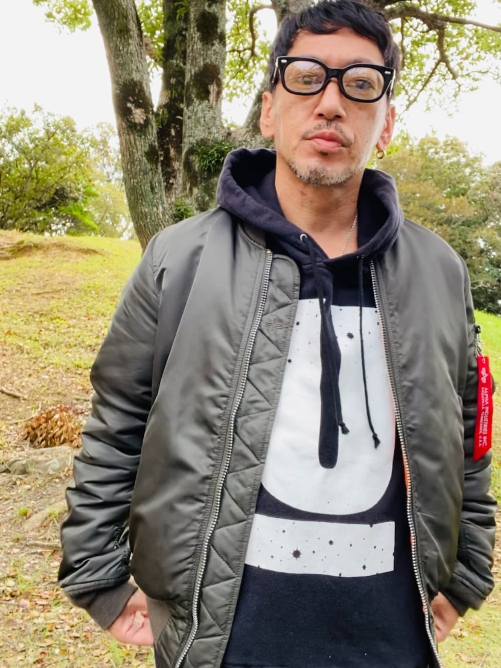 90s alpha industries MA-1 （かつきくん着用） Vintage 90s Alpha Industries MA-1 Reversible Bomber Jacket Army