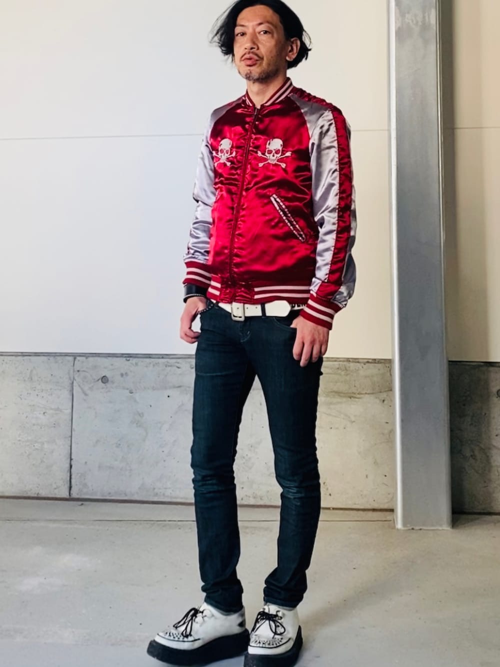 DENIM BY VANQUISH&FRAGMENT リバーシブルスカジャン M GOODMAN®️｜rupertのスカジャンを使ったコーディネート - WEAR