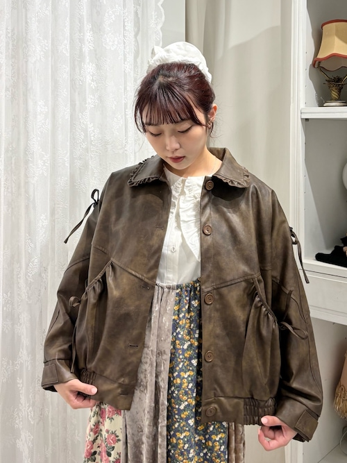 merryjenny ribbon vintage like レザージャケット merryjenny ribbon vintage like レザージャケット