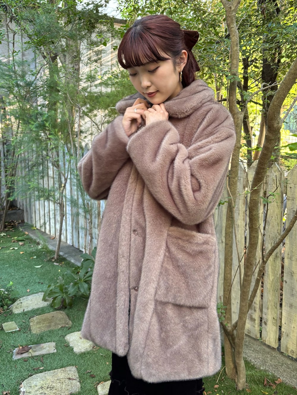 mioka(merry jenny)｜merry jennyのノーカラーコートを使った 
