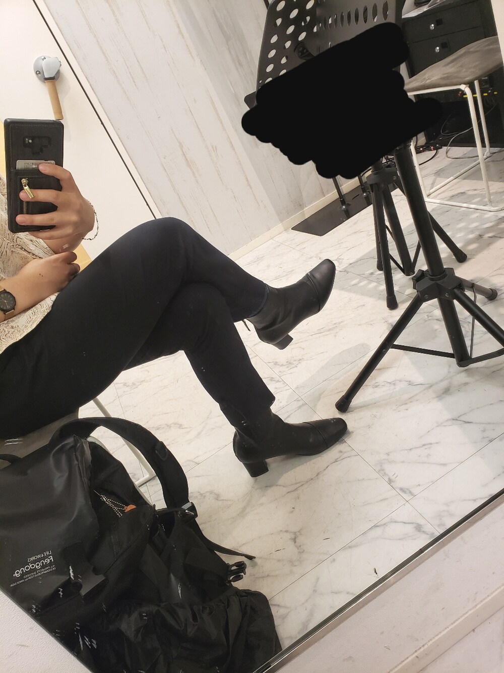 「UNIQLOのアイテム（パンツ、ブラック系）」を使った、yukifashioさん（レディース・153cm）の夏コーディネートの4枚目の写真