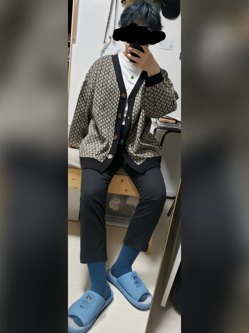 「靴下屋のアイテム（ソックス/靴下、ブルー系）」を使った、yukifashioさん（レディース・153cm）の夏コーディネートの2枚目の写真