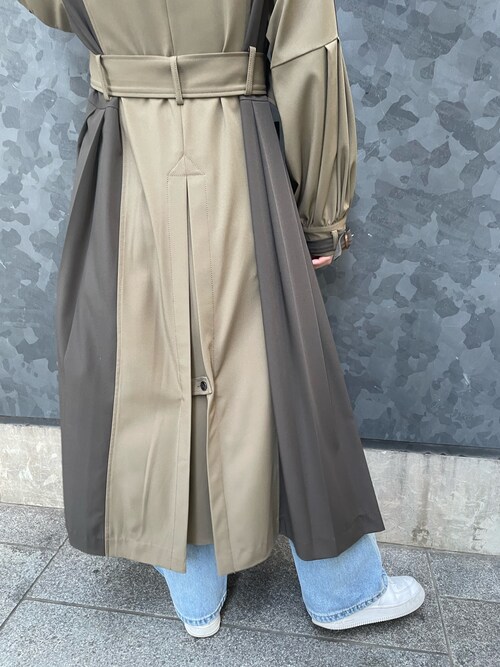 Ameri vintage BACK PLEATS LAYERED COAT