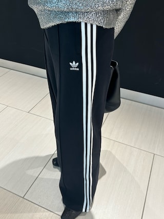 スリーストライプス ルーズ フレンチテリー ワイドレッグパンツ