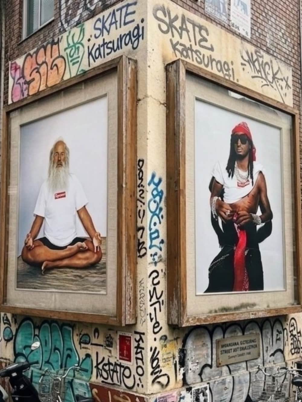 ブラック系のTシャツ/カットソー、ブラック系のTシャツ/カットソー、ブルー系のデニムパンツを着用したメンズの春コーディネートの4枚目の写真