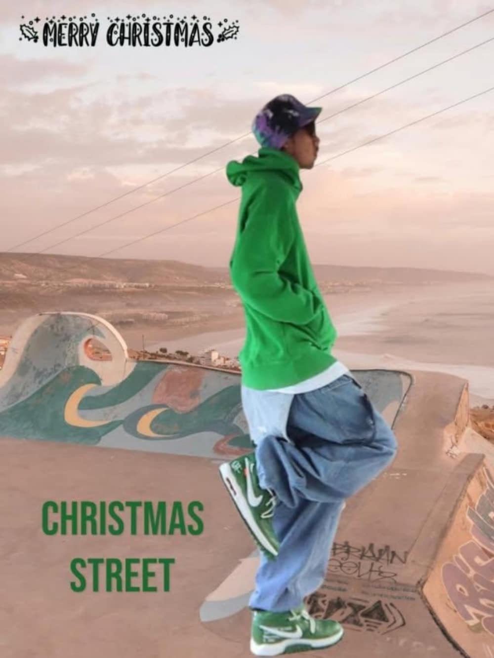 「クリスマスストリート、緑、仲良しコーデ、ストリート、クリスマスに着たい服、OFF-WHITE、ニコアンド、CROSS STITCH、40s&shorties、コラボ」｜「ケンさん✨のアイテム（その他、その他）」を使った、hasshi(ハッシー)さん（メンズ・172cm）の冬コーディネートの2枚目の写真
