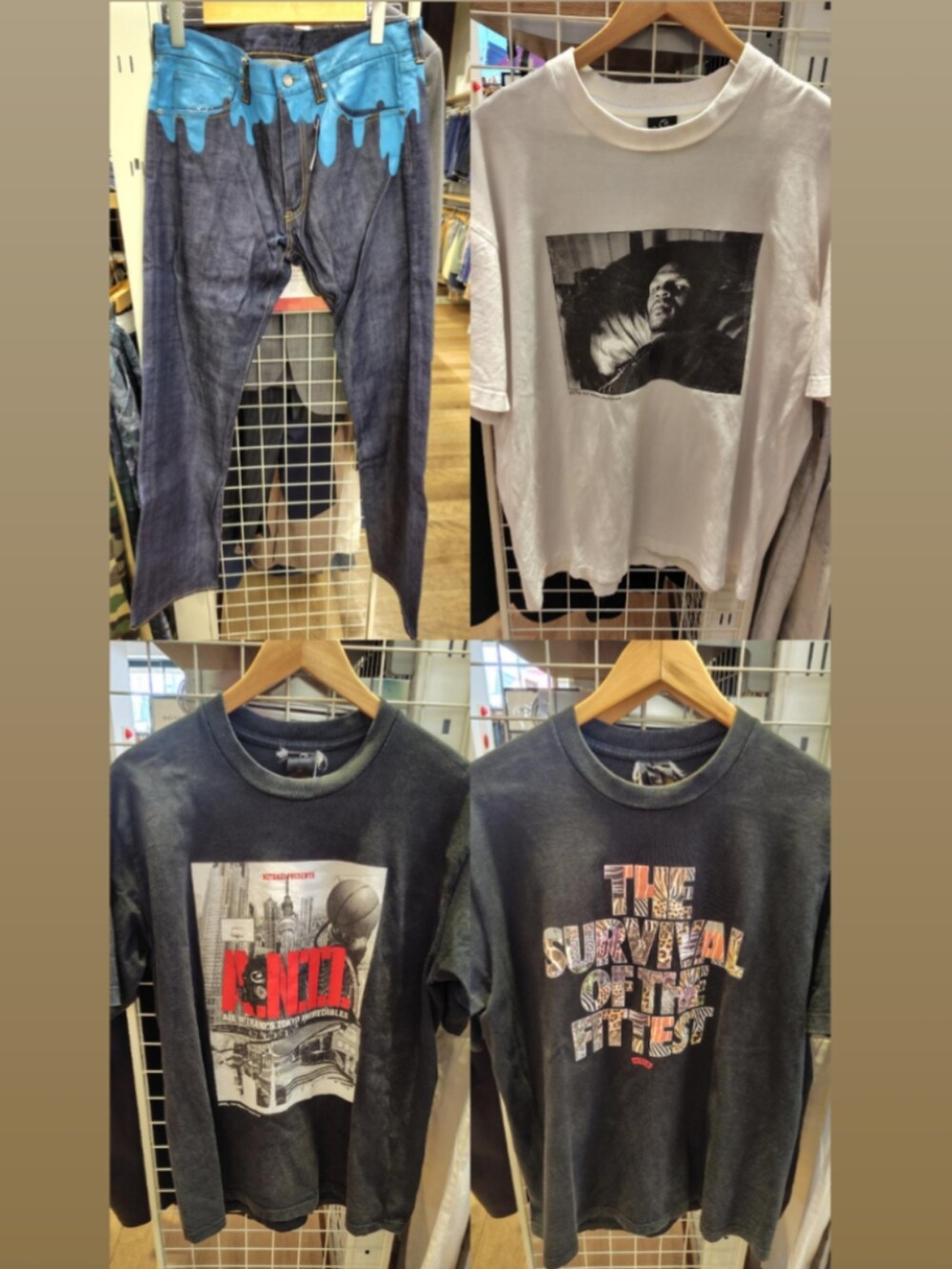 グリーン系のTシャツ/カットソー、ブルー系のデニムパンツ、ホワイト系のスニーカーを着用したメンズの夏コーディネートの3枚目の写真