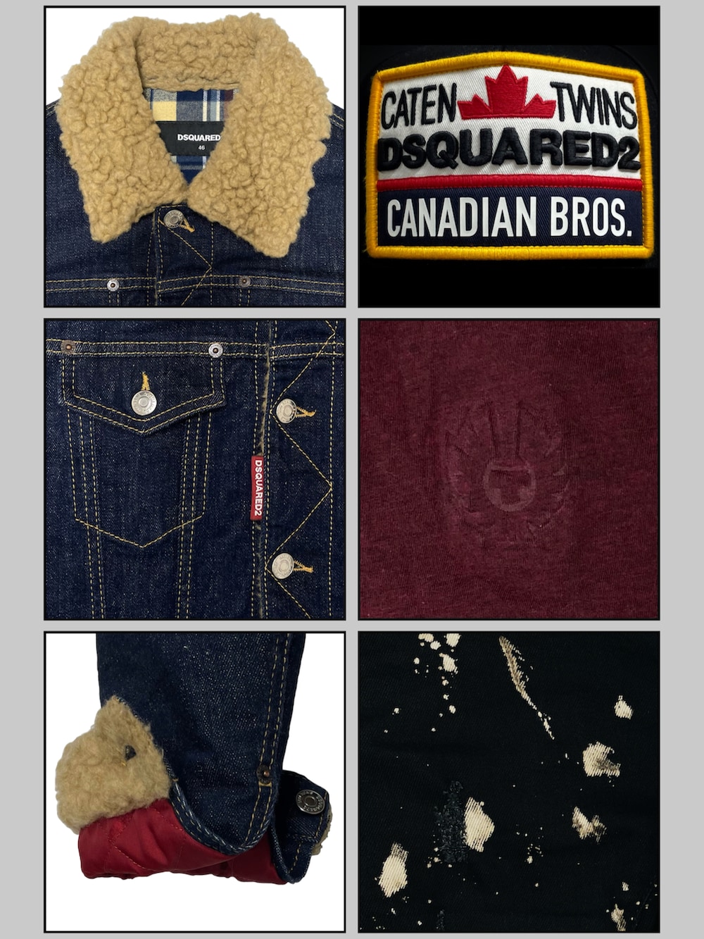 ブラック系のデニムパンツ、レッド系のTシャツ/カットソー、ブルー系のジャケット/アウターを着用したメンズの冬コーディネートの2枚目の写真