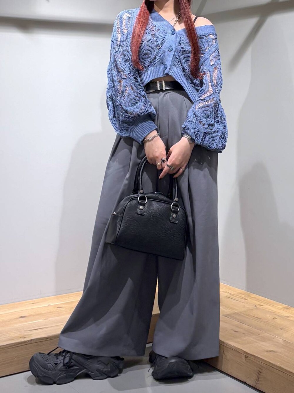 「モード、ストリート、きれいめ、カジュアル、ネックレス、骨格ストレート_PAGEBOY、ブルベ冬_PAGEBOY」｜「PAGEBOYのモードバックルベルト3（ベルト、ブラック系）」を使った、りりりさん（レディース・157cm）の夏コーディネートの8枚目の写真