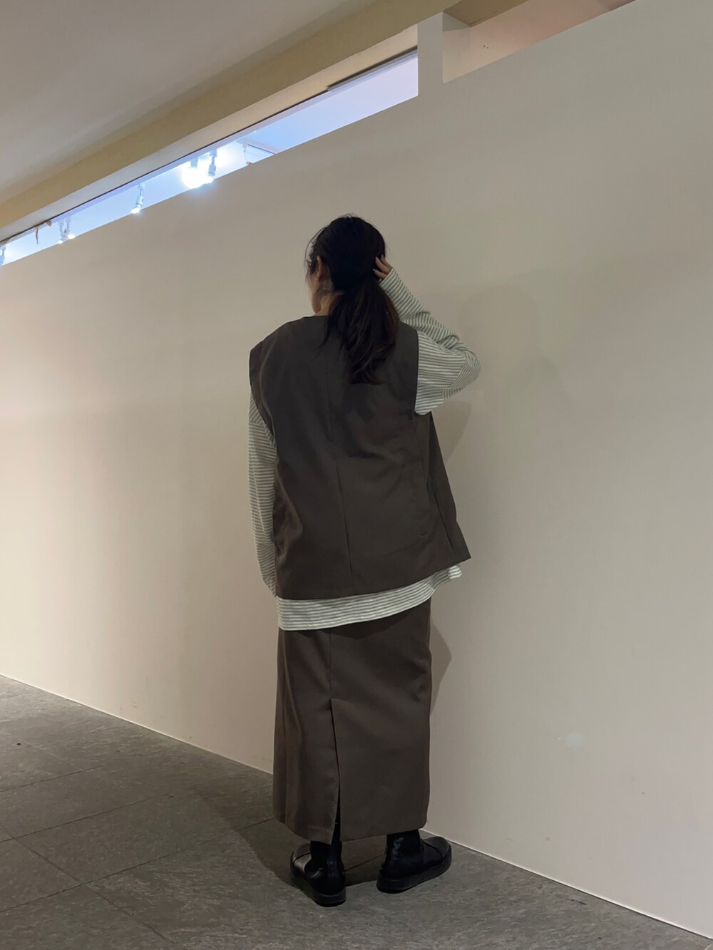 「春コーデ、KBF、kbf_ootd、SSコーデ、ワンピース、セパレート」｜「KBFのアイテム（トップス、グリーン系）」を使った、maikoさん（レディース・159cm）の冬コーディネートの2枚目の写真