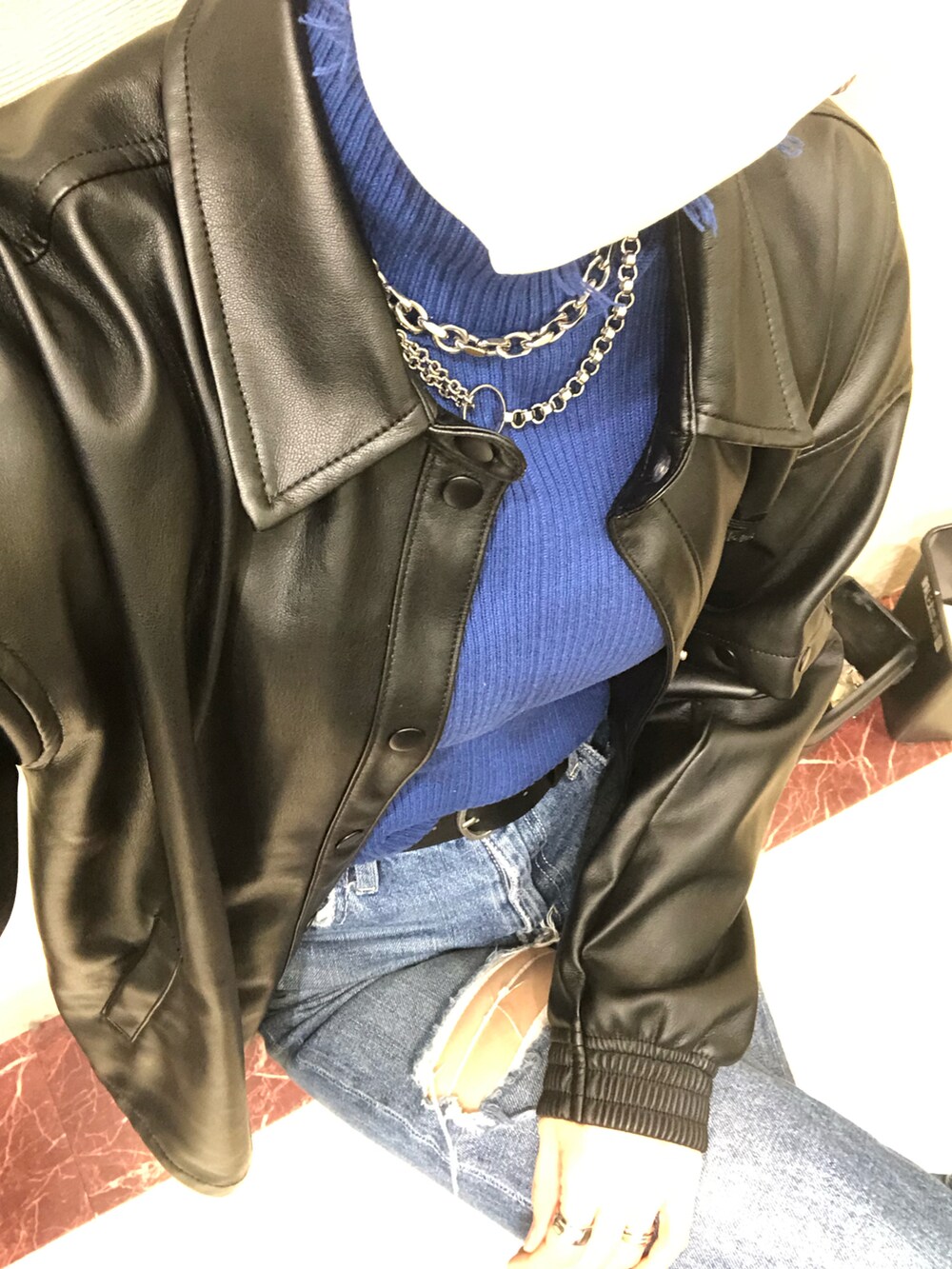 Always Original フェイクレザー トラックジャケット（ジャージ