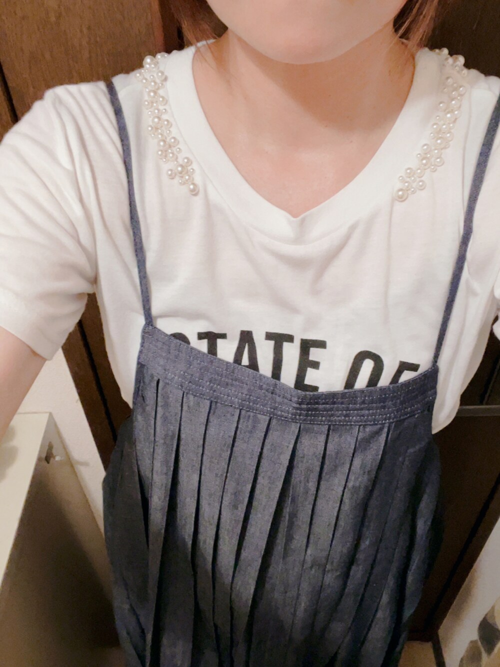 「ラクチンコーデ、オトナ女子、夏、シンプル、カジュアル、ロングスカート、オトナカジュアル、白Tシャツ」｜「URBAN RESEARCHのアイテム（Tシャツ/カットソー、ホワイト系）」を使った、yoyo☺︎さん（レディース・160cm）の夏コーディネートの3枚目の写真