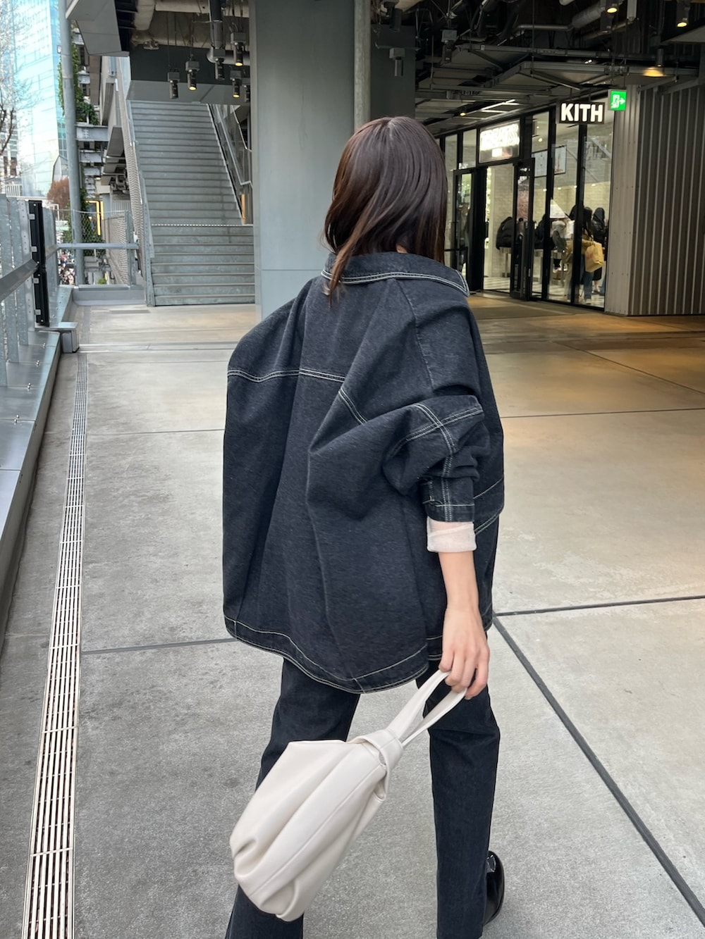 CAPRICIEUX LE'MAGE デニムカバーオール ブラック CAPRICIEUX LE'MAGE