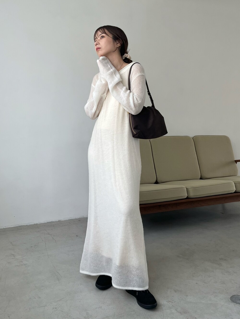 WEB限定/低身長サイズあり】テンセルウールマキシワンピースを使った