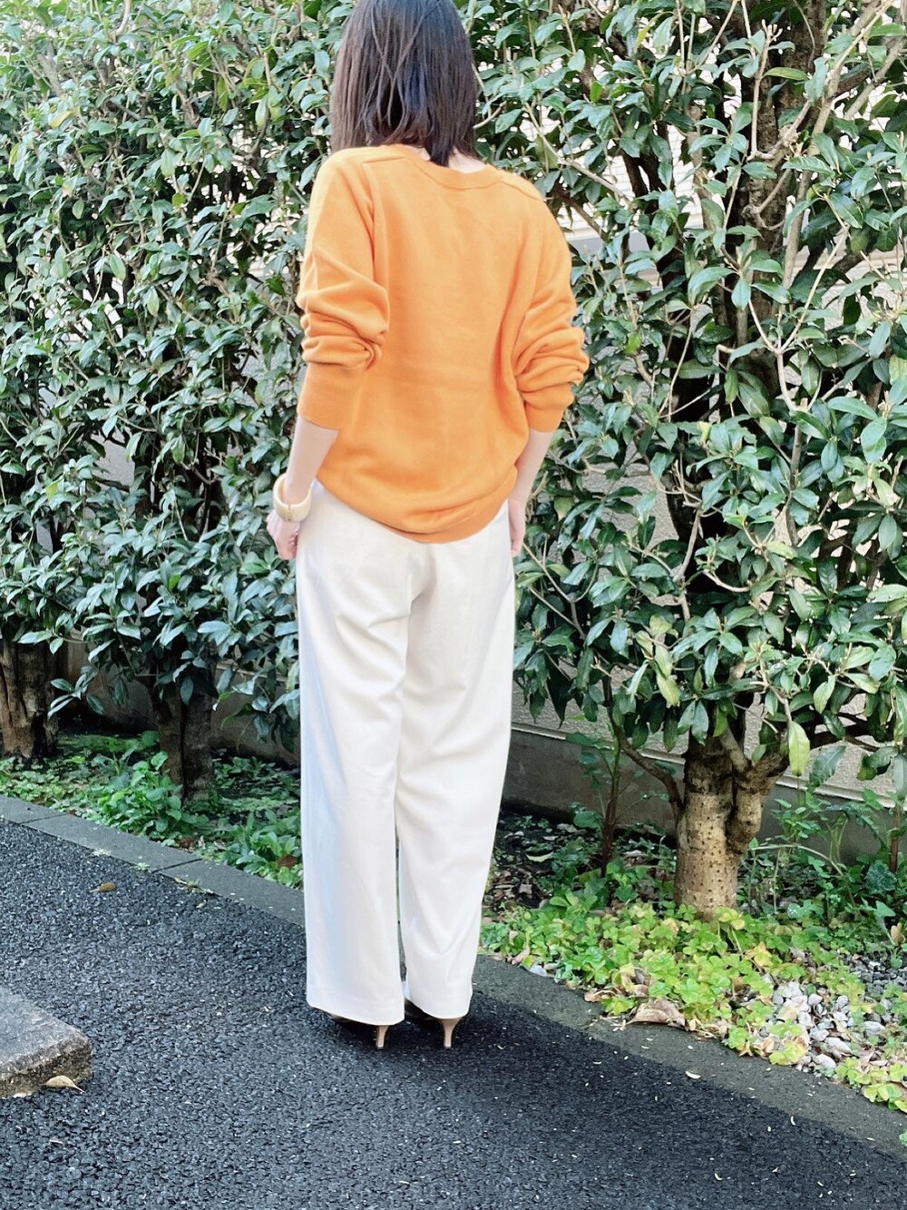 「CLANE、Plage、CENE、オレンジ、春コーデ、カラーニット、パンツスタイル、春服みてみて、オトナカジュアル、オトナ女子、大人カジュアル、きれいめカジュアル、春カラー、春ニット、はじめましてコーデ」｜nico＊さん（レディース・168cm）の春コーディネートの3枚目の写真
