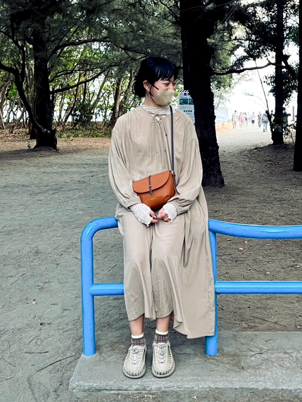 「春コーデ、keen、春、台南遊、niko and ...、lowerys farm」｜「KEENの【KEEN】UNEEK（サンダル、ベージュ系）」を使った、EuniceHuangさん（レディース・163cm）の春コーディネートの2枚目の写真