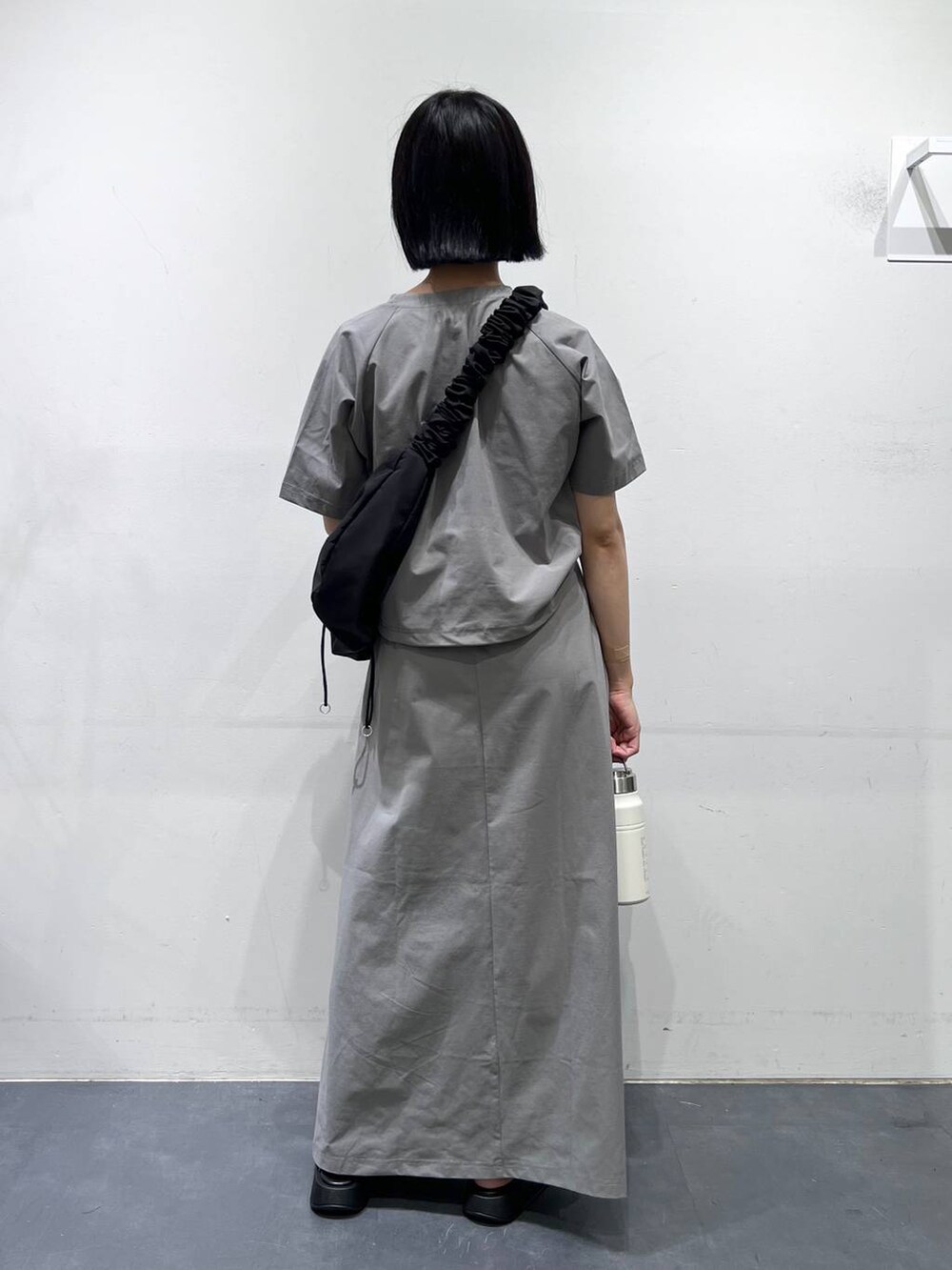「低身長、個性派、カジュアル、骨格ウェーブ、LAKOLE、スカート、セールコーデ、セットアップ」｜「LAKOLEのダブルベルトサンダル / 112700（サンダル、ブラック系）」を使った、うえさん（レディース・153cm）の夏コーディネートの4枚目の写真