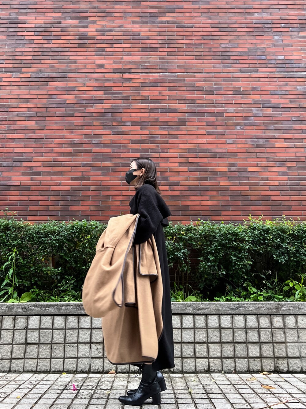 「CLANE、BOTTEGA VENETA、stylemixer」｜「CLANEの【CLANE/クラネ】SHAWL HOOD BALLON COAT:コート（その他アウター、ベージュ系）」を使った、Jasmine:)さん（レディース・158cm）の冬コーディネートの4枚目の写真