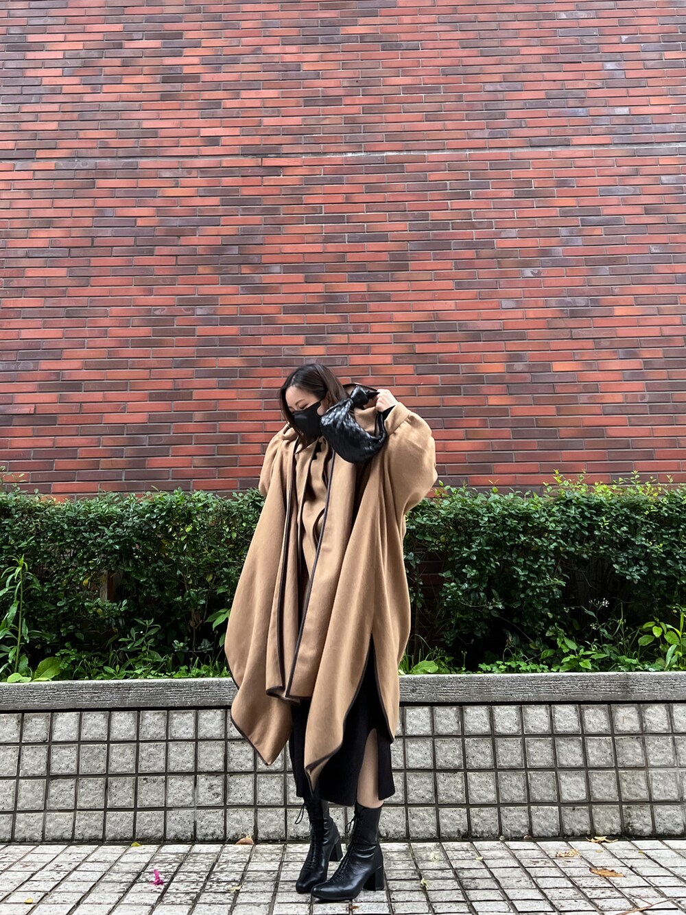 「CLANE、BOTTEGA VENETA、stylemixer」｜「CLANEの【CLANE/クラネ】SHAWL HOOD BALLON COAT:コート（その他アウター、ベージュ系）」を使った、Jasmine:)さん（レディース・158cm）の冬コーディネートの2枚目の写真