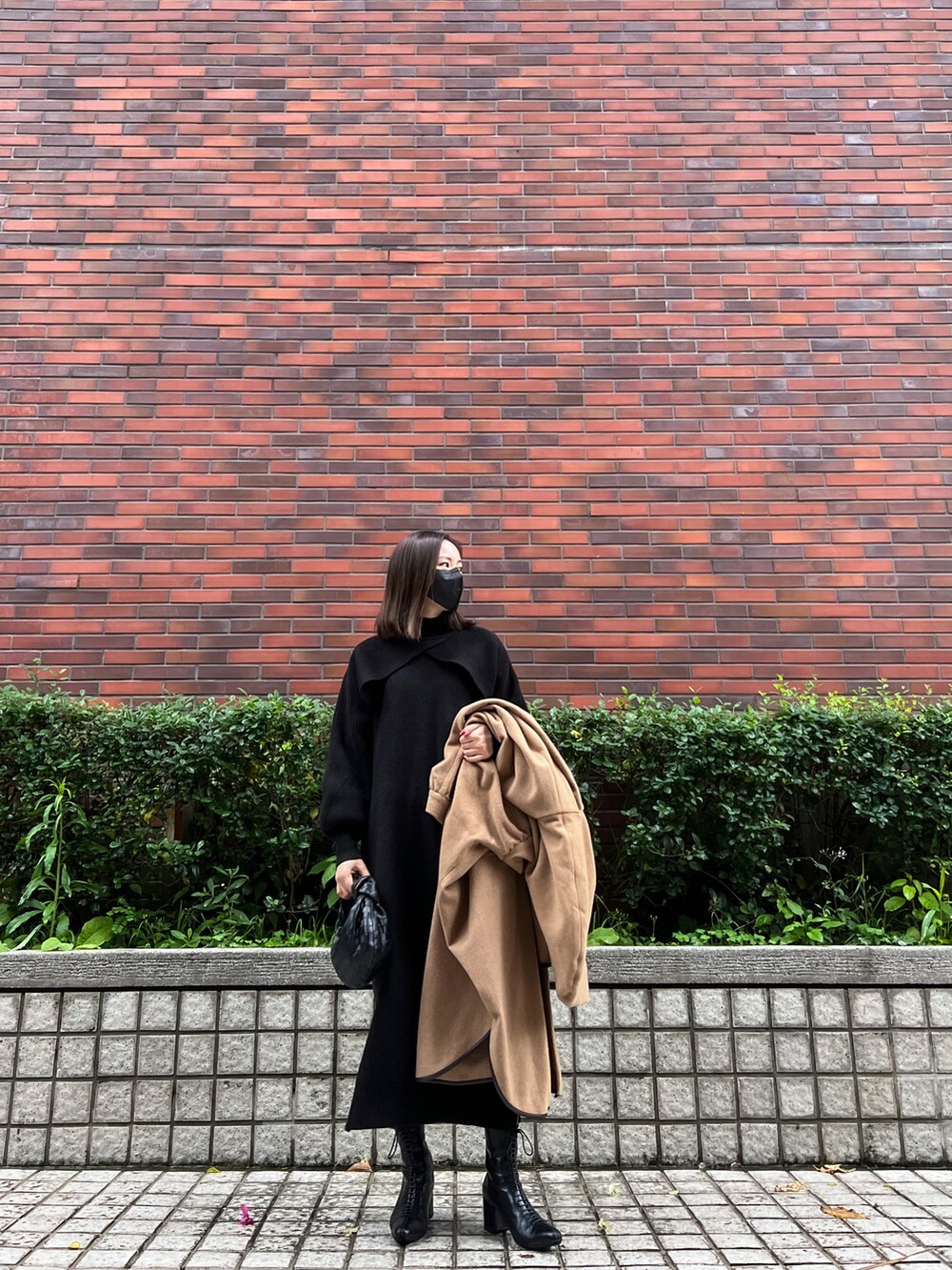 「CLANE、BOTTEGA VENETA、stylemixer」｜「CLANEの【CLANE/クラネ】SHAWL HOOD BALLON COAT:コート（その他アウター、ベージュ系）」を使った、Jasmine:)さん（レディース・158cm）の冬コーディネートの3枚目の写真
