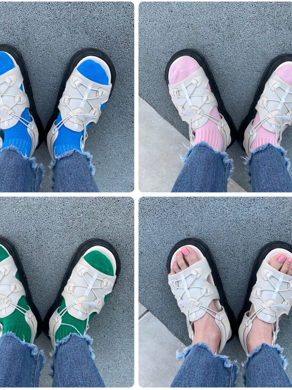 ベージュ系のスニーカーを着用したレディースの夏コーディネートの2枚目の写真