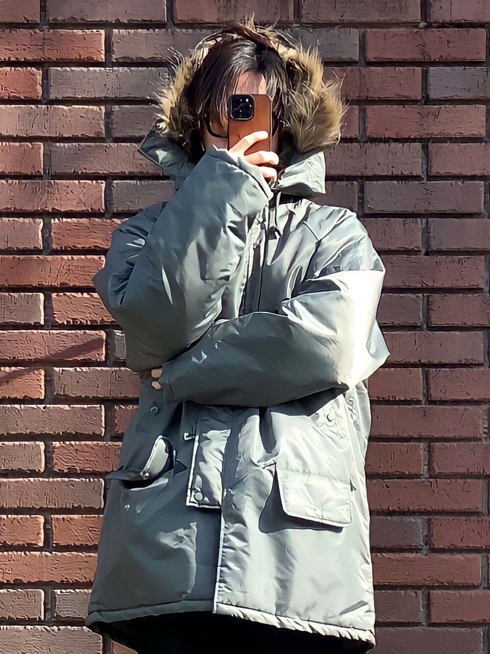 「オーバーサイズ、秋冬コーデ、おしゃれさんと繋がりたい、サングラス、サングラススタイル、メガネ男子、メガネコーデ、スティーブンアラン、Steven Alan、モッズコート、ブーツ、低身長男子、journal standard、ブーツカットパンツ、WEGO」｜「Steven Alanの＜ROTHCO＞ N-3B PARKA/ジャケット（ミリタリージャケット、グリーン系）」を使った、みっち~さん（メンズ・165cm）の冬コーディネートの2枚目の写真