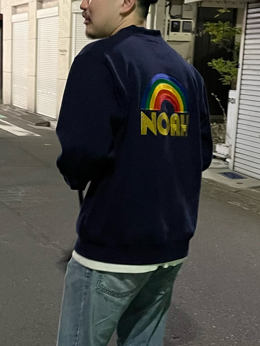 「坊主、Noah、LEE、birkenstock」｜「NOAHのアイテム（カーディガン/ボレロ、ブルー系）」を使った、valkyrjaさん（メンズ・169cm）の春コーディネートの2枚目の写真