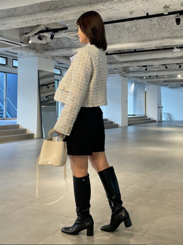「骨格ウェーブ、ディリーコーディネート、ジャケット、パンツ、トップス、高身長コーデ、春コーディネート、夏コーデ、カジュアル、デートコーデ」｜「CELFORDのパイピングショートジャケット（その他アウター、その他）」を使った、CELFORDさん（レディース・160cm）の冬コーディネートの3枚目の写真