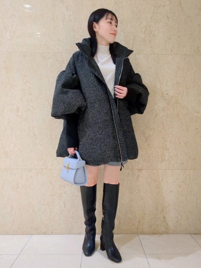 「骨格ナチュラル、ディリーコーディネート、コート、パンツ、トップス、ニット、真冬コーデ、冬コーデ」｜「CELFORDのツイードパテッドブルゾン（ブルゾン、その他）」を使った、CELFORDさん（レディース・154cm）の冬コーディネートの9枚目の写真