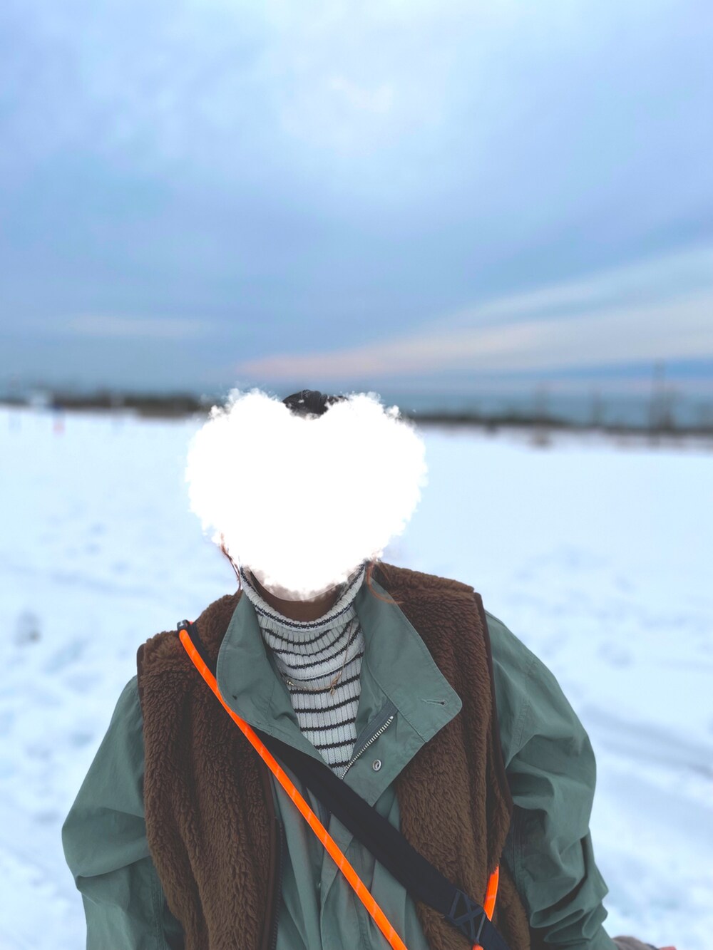 ブラック系のジャンパースカート、ブラウン系のジャケット/アウター、グリーン系のジャケット/アウターを着用したレディースの冬コーディネートの2枚目の写真