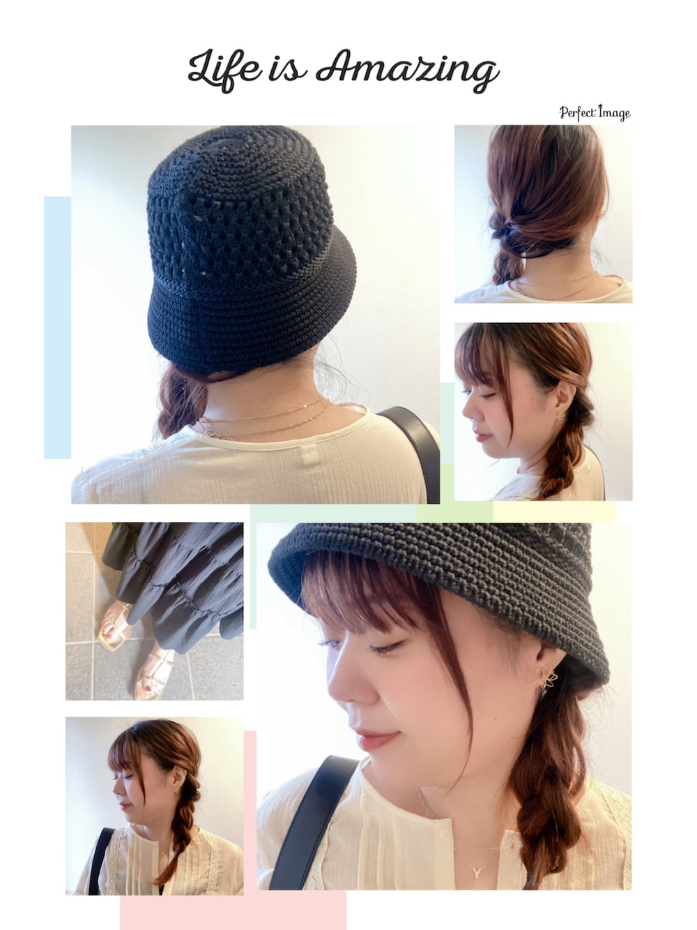 ホワイト系のシャツ/ブラウス、ブラック系のスカート、ブラック系のキャミソールを着用したレディースの夏コーディネートの5枚目の写真