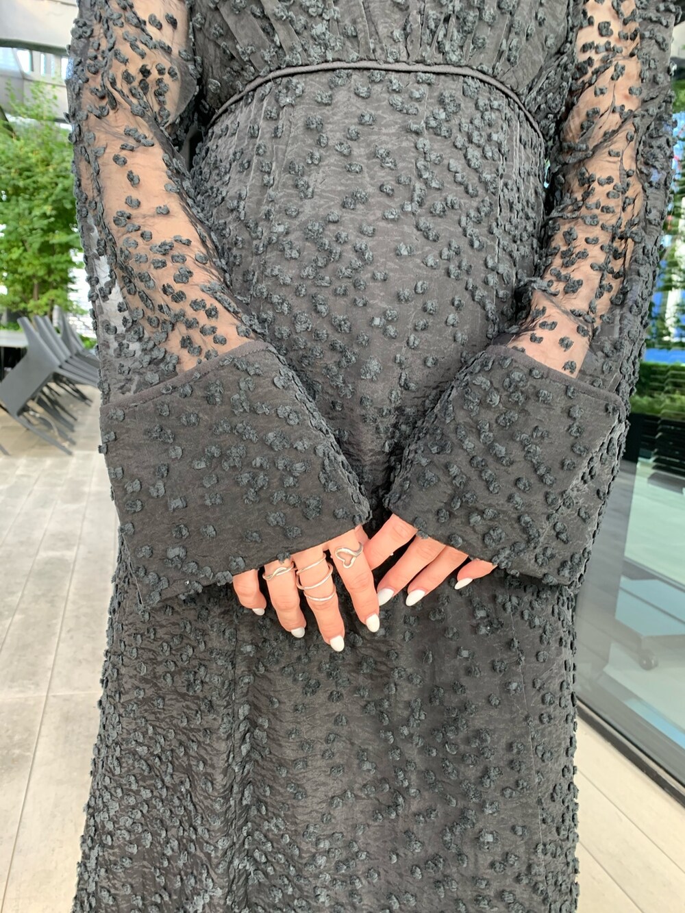 CLANE/クラネ】SNOW DOT JACQUARD ONEPIECE/スノードットジャガード