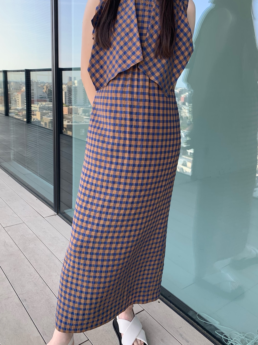 CLANE/クラネ】GINGHAM CHECK HANDKERCHIEF ONE PIECE/ギンガム