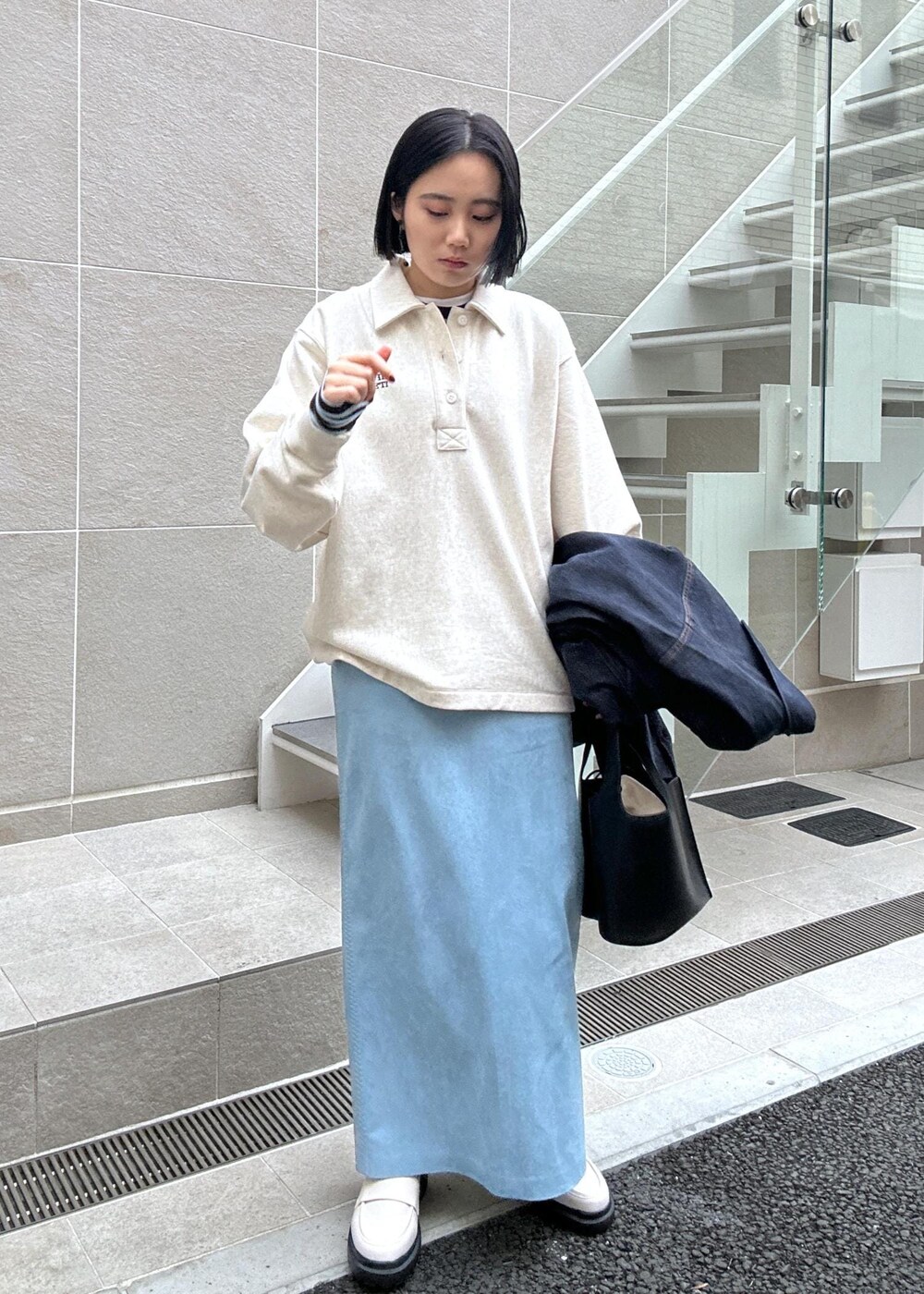きなさんの「【Champion for ADAM ET ROPE'】別注 SWEAT HALF SNAP（Champion）」を使ったコーディネートの6枚目の写真