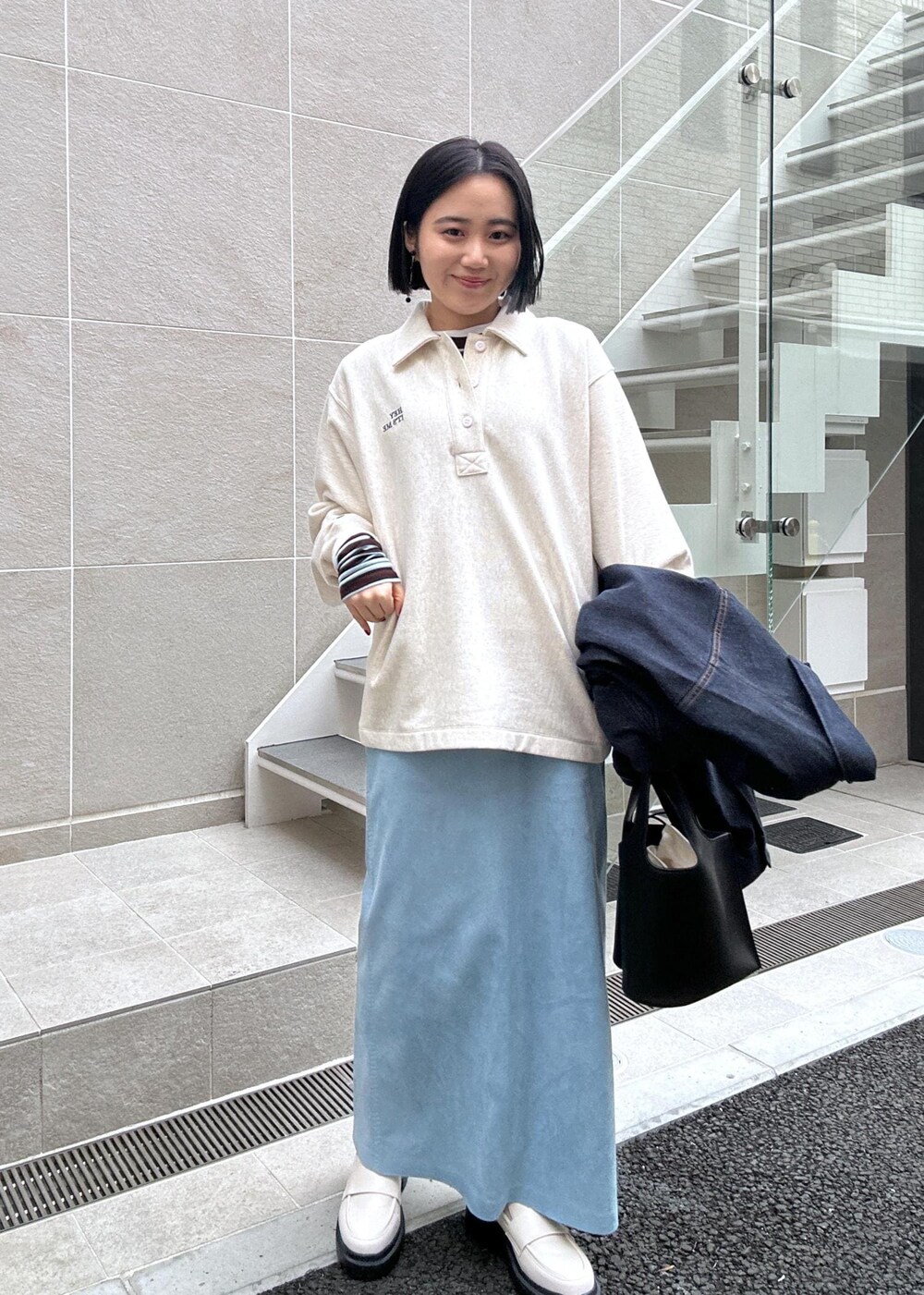 きなさんの「【Champion for ADAM ET ROPE'】別注 SWEAT HALF SNAP（Champion）」を使ったコーディネートの5枚目の写真