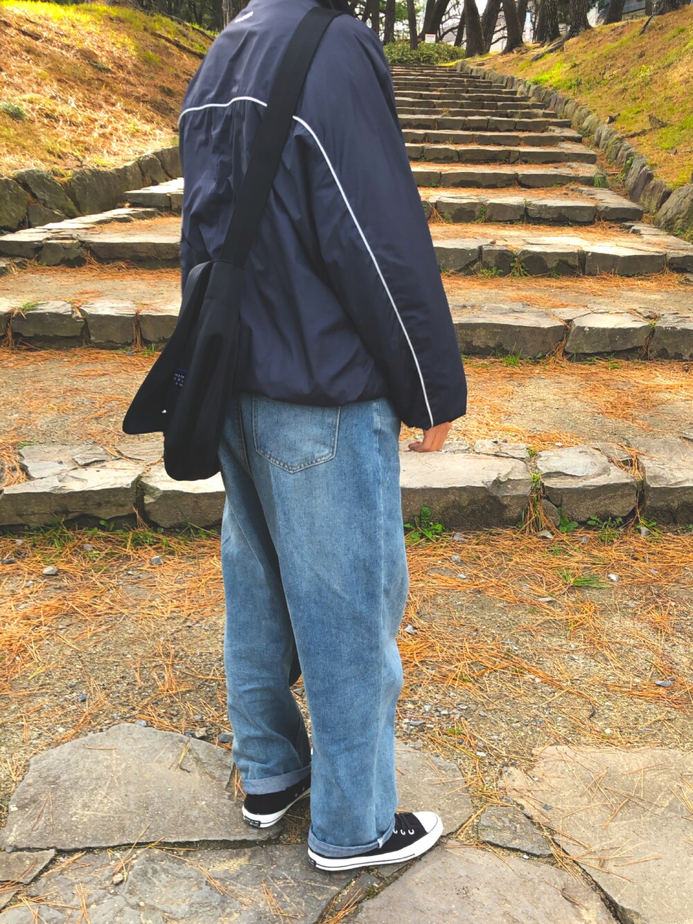 「古着MIX、おしゃれさんと繋がりたい」｜「McGREGOR MEETS KATOのアイテム（その他アウター、ブルー系）」を使った、ryu12sei06さん（メンズ・168cm）の冬コーディネートの2枚目の写真