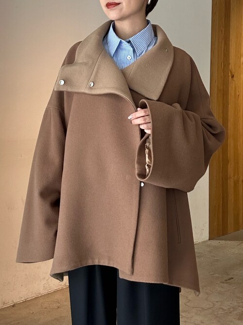美品 24AW ELENDEEK エレンディーク ケープスタンドカラーコート 2024.08.22 UP｜エレンディーク（ELENDEEK）、azusa、24491159｜RUNWAY