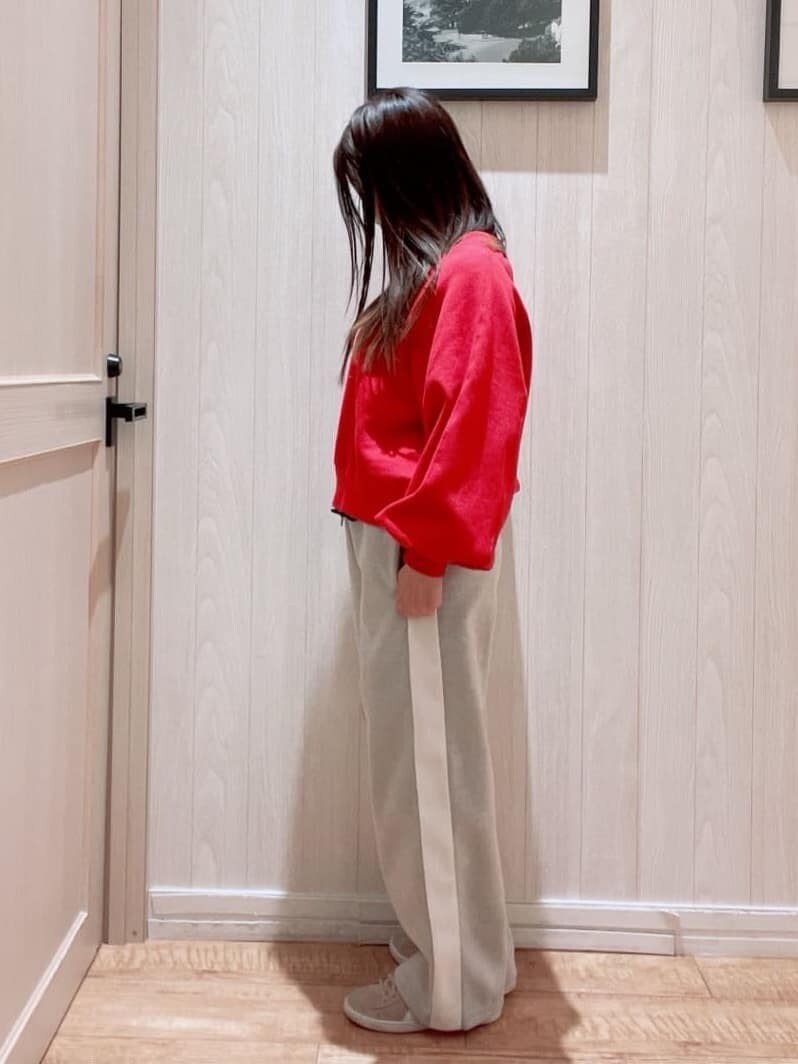 グレー系のその他パンツを着用したレディースの冬コーディネートの2枚目の写真