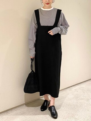 コットンリネンラミーサスペンダーワンピースを使った人気ファッション