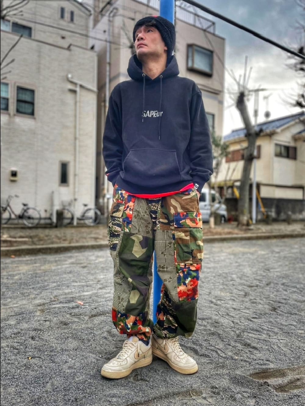 Sapeur カモ パーカー SAPEur ロッドマン タイガーカモヘッド パーカー