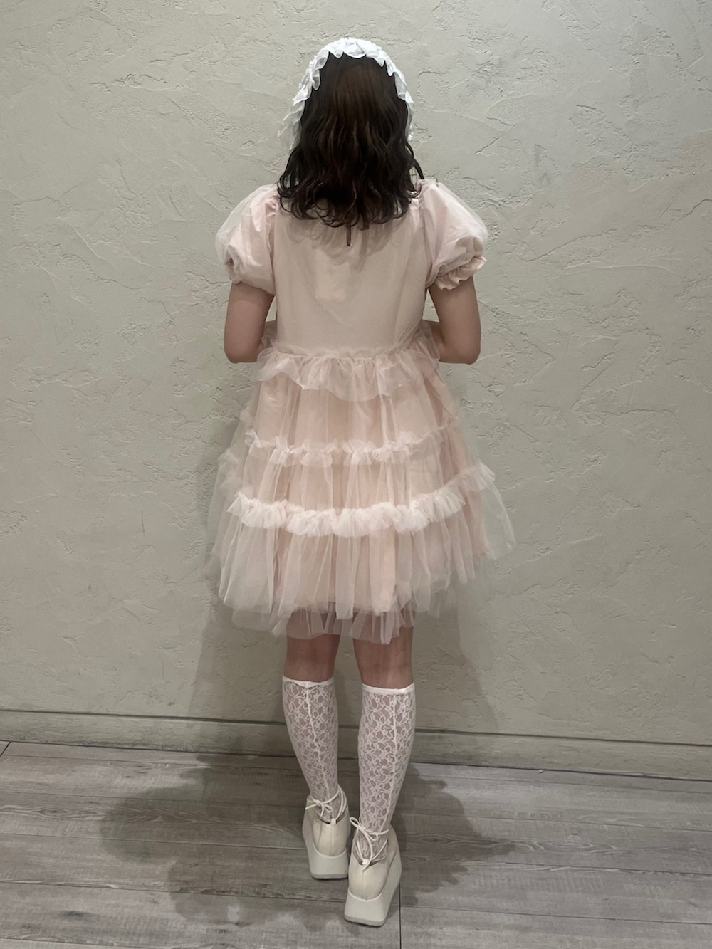 「merry jenny、メリージェニー、夏コーデ、ガーリー、低身長」｜「merry jennyのシアージャガードヘッドドレス（カチューシャ、ホワイト系）」を使った、ikiさん（レディース・151cm）の夏コーディネートの4枚目の写真