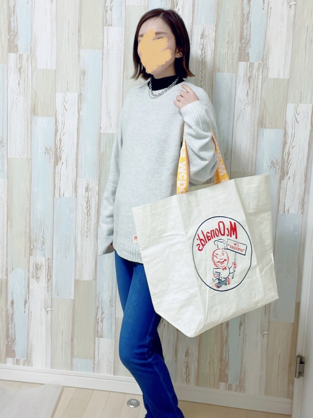 「ユニクロ、シンプル、カジュアル、低身長コーデ、ママコーデ」｜「UNIQLOのアイテム（デニムパンツ、ブルー系）」を使った、☺︎♥♡Ree♡♥☺︎さん（レディース・152cm）の秋コーディネートの2枚目の写真
