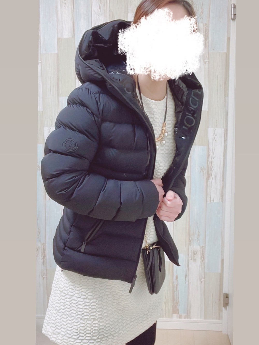 「今日のコーデ、低身長、チェルシーブーツ、冬、MONCLER、ZARA、サイドゴアブーツ、パンツコーデ、ワンピースコーデ」｜「Lace Ladiesのチェルシーブーツ（ブーツ、ブラック系）」を使った、☺︎♥♡Ree♡♥☺︎さん（レディース・152cm）の冬コーディネートの3枚目の写真