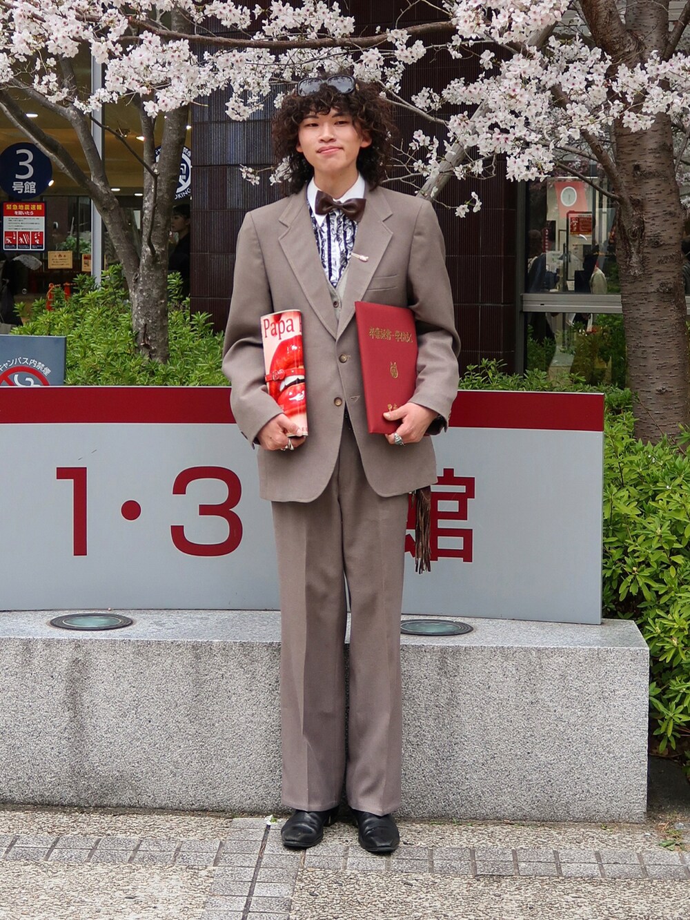 【70s】ビンテージ スリーピース ファッション・スーツ ブラウン 超希少！ 1679761643.jpg