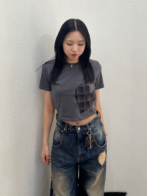 EMODA カットアウトルーズジーンズ ブルー S EMODA カットアウトルーズ