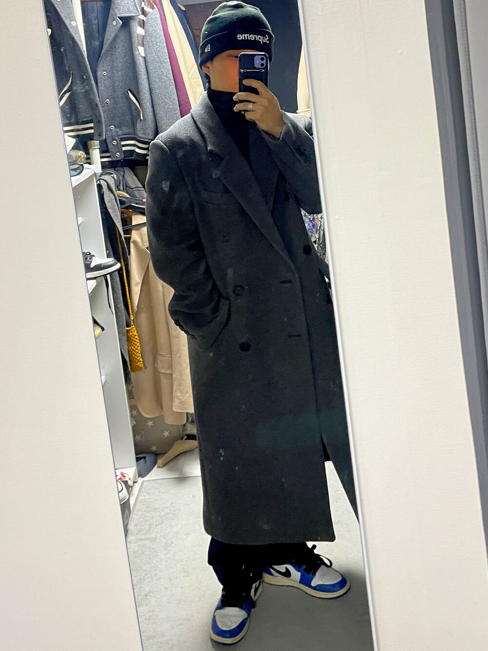 「Needlesのアイテム（セットアップ、ブラック系）」を使った、mofumofu0さん（メンズ・166cm）の冬コーディネートの2枚目の写真