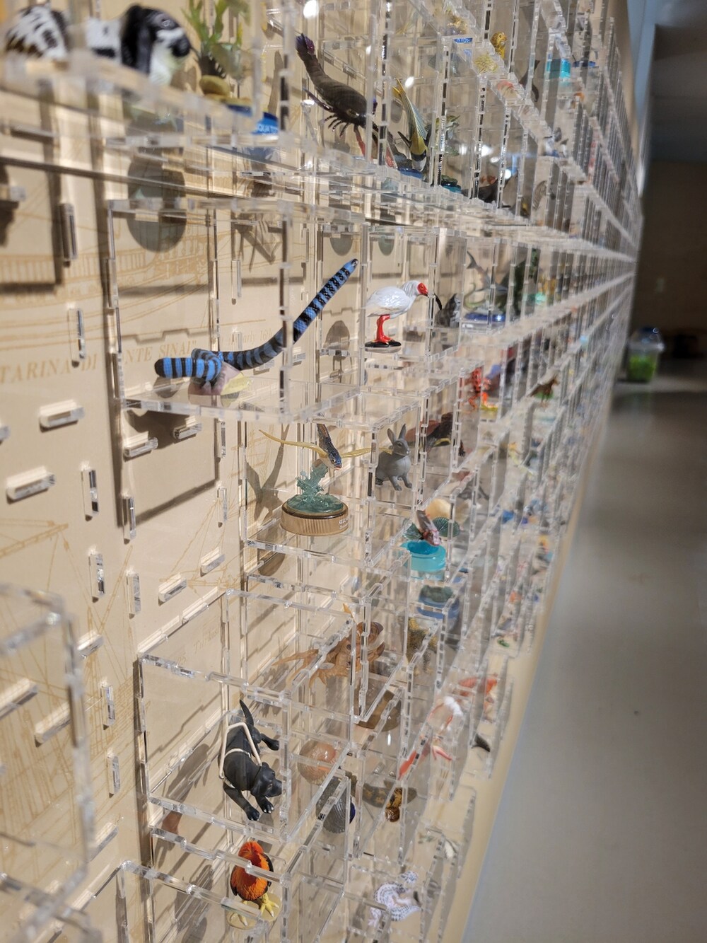 ブルー系のデニムジャケット、グレー系のワンピース、ブルー系のデニムパンツを着用したレディースの春コーディネートの4枚目の写真