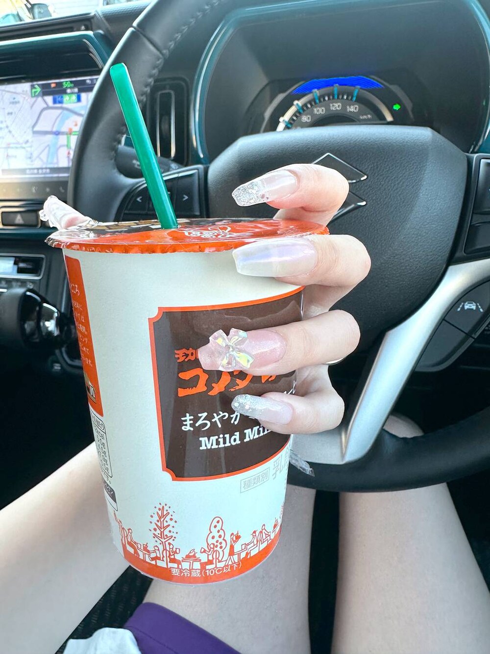 「差し色コーデ、低身長、個性派、デート/ロマンティック、女子会、旅行、niko and ...、ネイルケア、ネイルチップ、ガーリー、ガーリーネイル、ピンク」｜「NUMERALSの【NUMERALS】ロゴショーツ（その他パンツ、パープル系）」を使った、すなぎもさん（レディース・153cm）の夏コーディネートの7枚目の写真