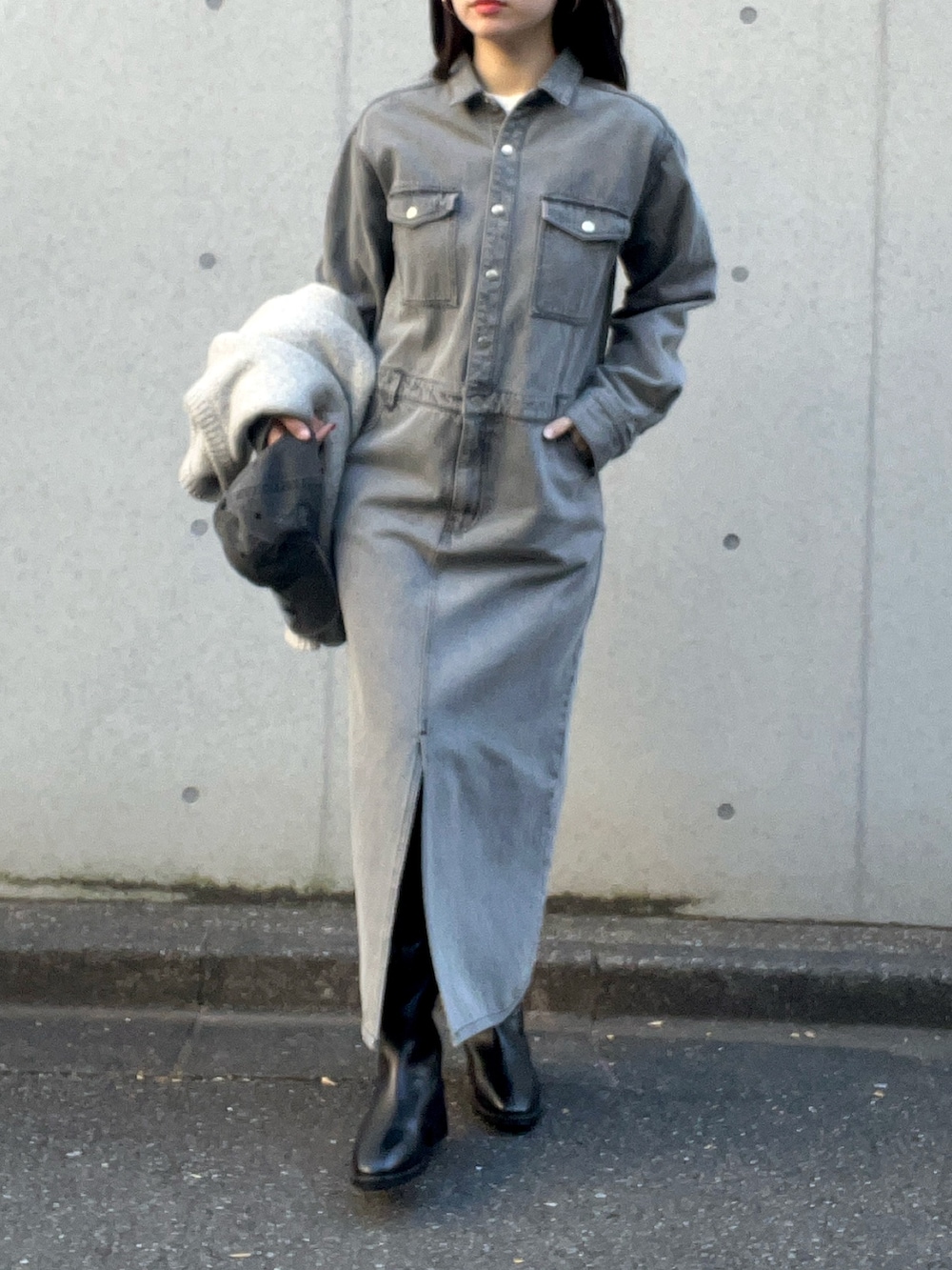 MICA＆DEAL スキッパーデニムワンピース